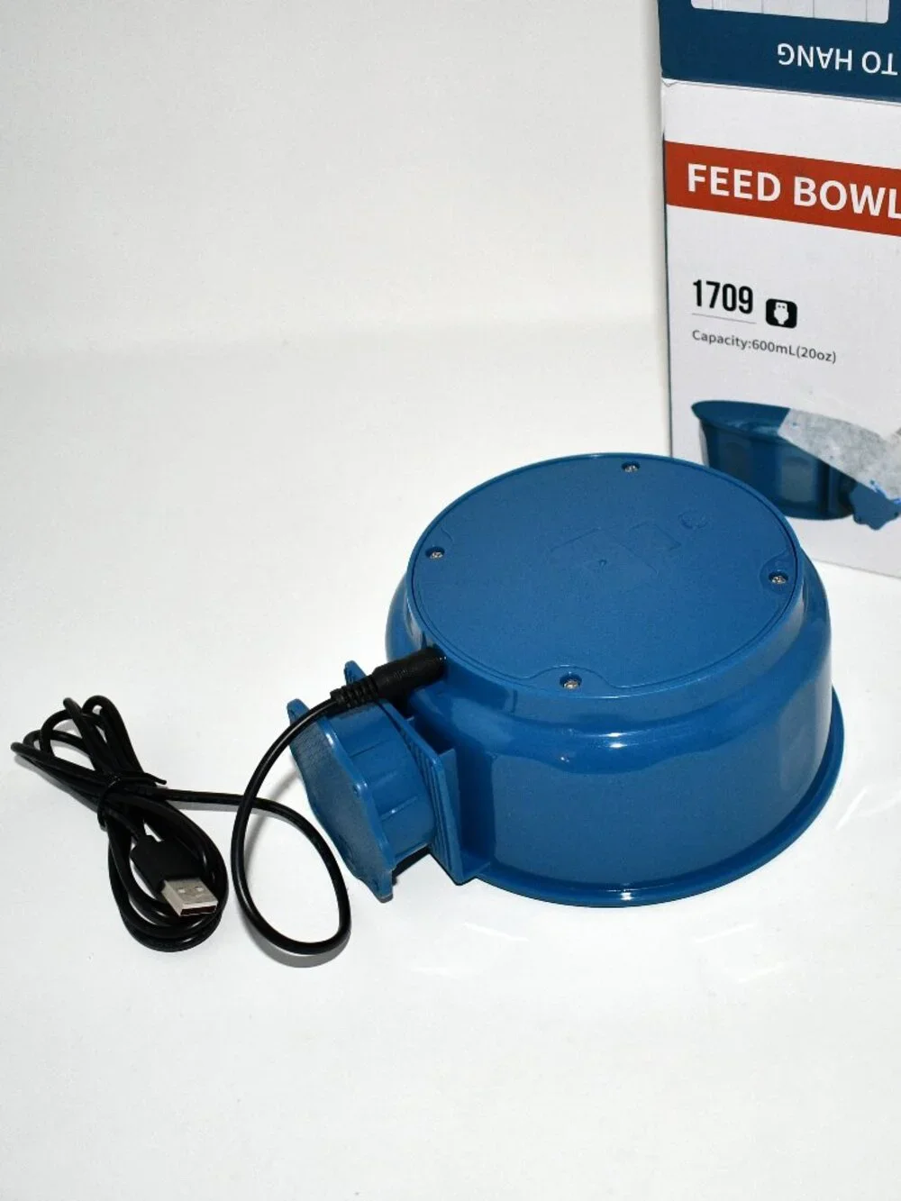 NAMSAN Heated Pet Bowl, 0.6L, USB, Hanging Water Food Bowl for Cats, NWT